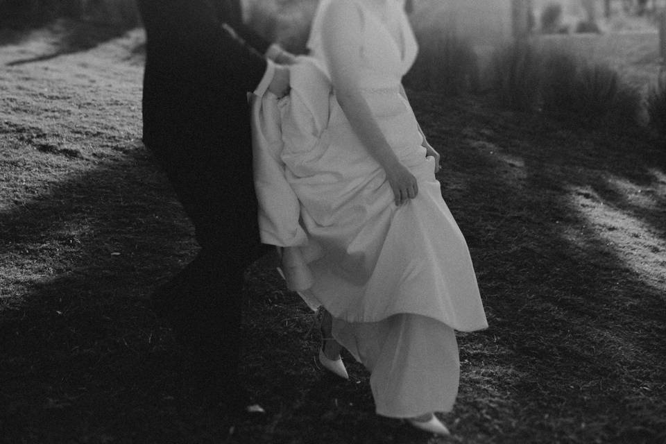 Soft and romantic black-and-white photo