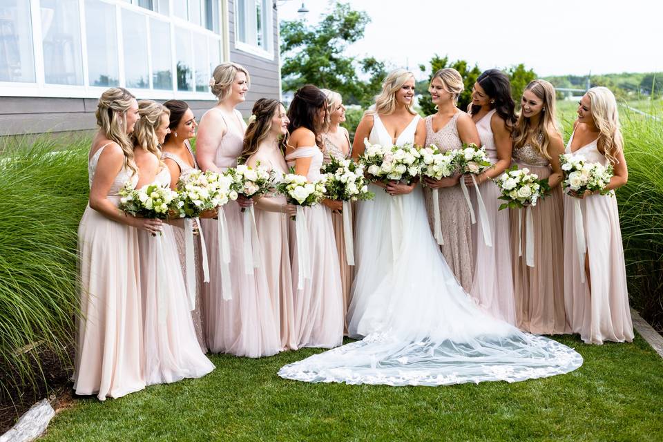 Bride and bridesmaids