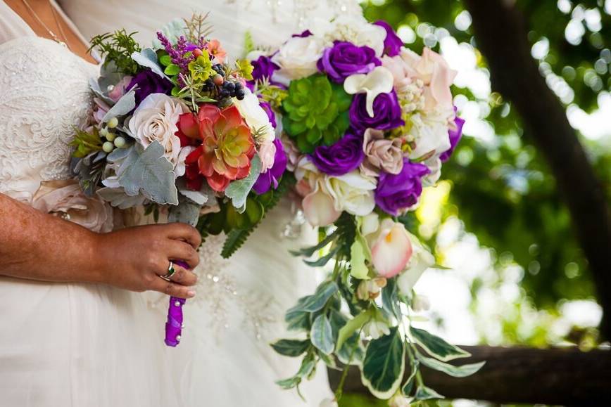 Brides with bouquets
