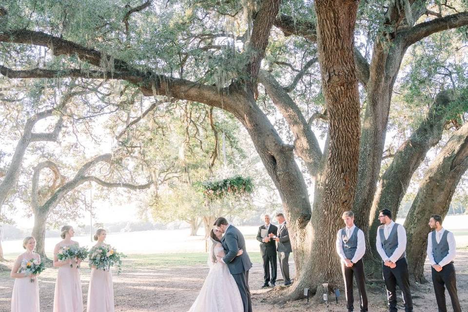 First Kiss Under the Tree