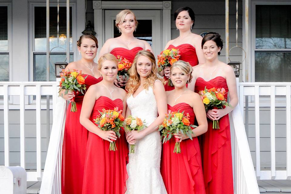Bride and Bridesmaids