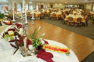 Table setup with centerpiece