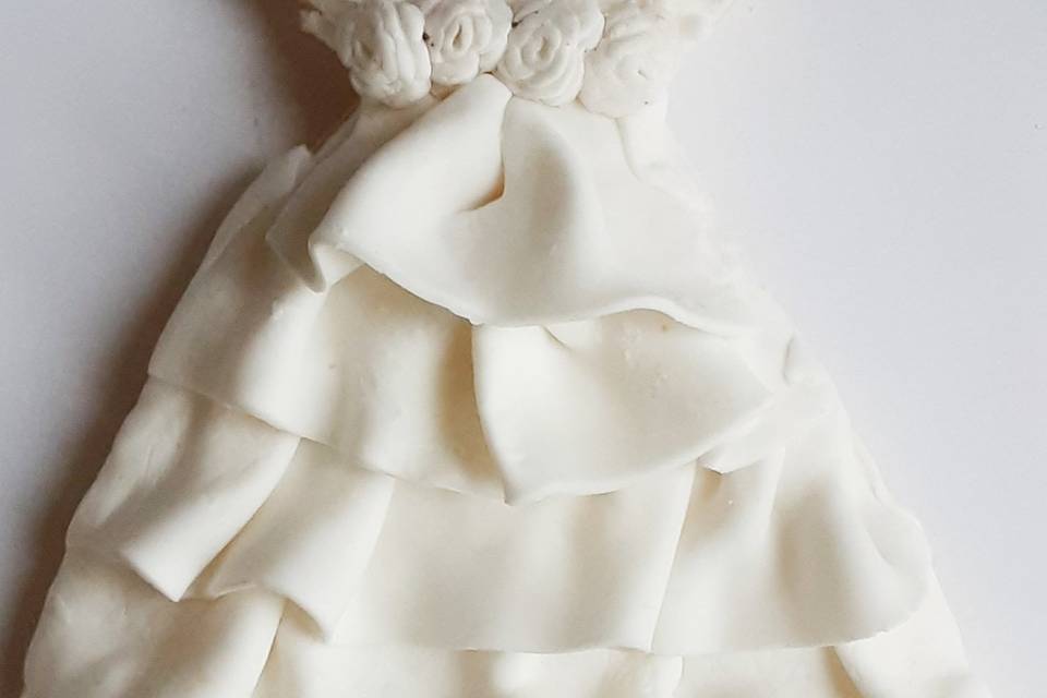 Rose ruffle wedding dress