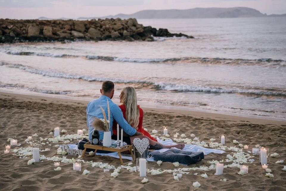 Romantic beach proposal.