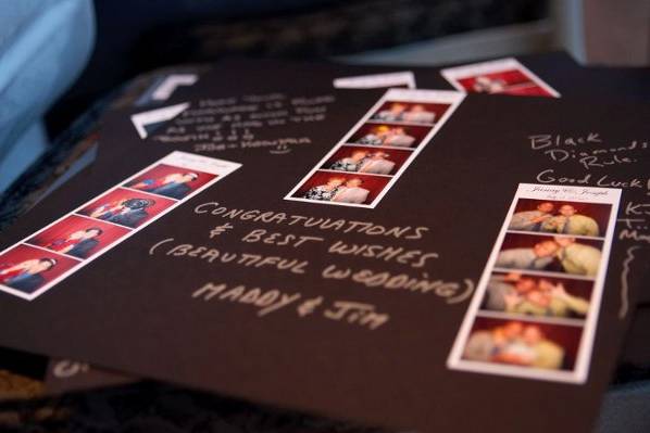 Filling up the Birde & Groom's photobooth scarpbook with more memories!