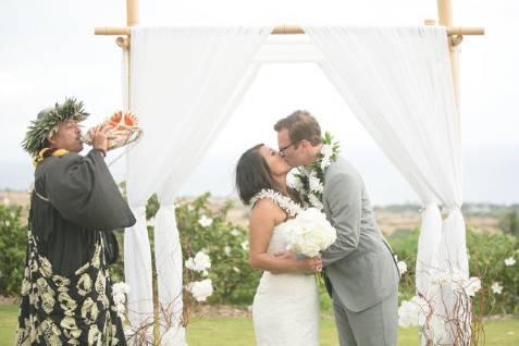 Ceremonial wedding kiss