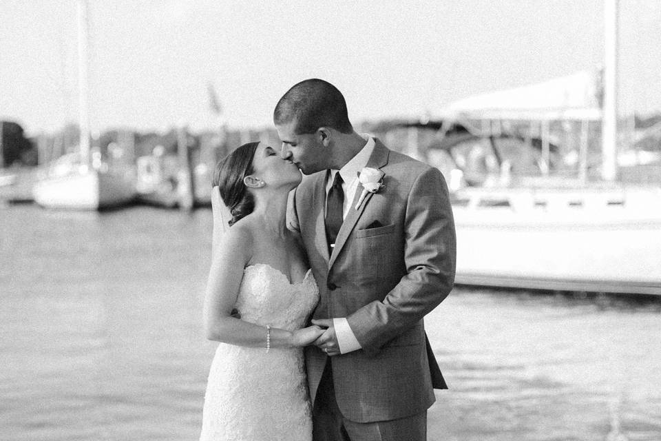 Waterfront couple portrait