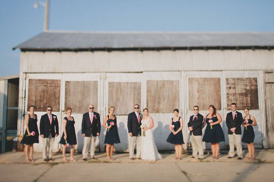 Couple with their attendants