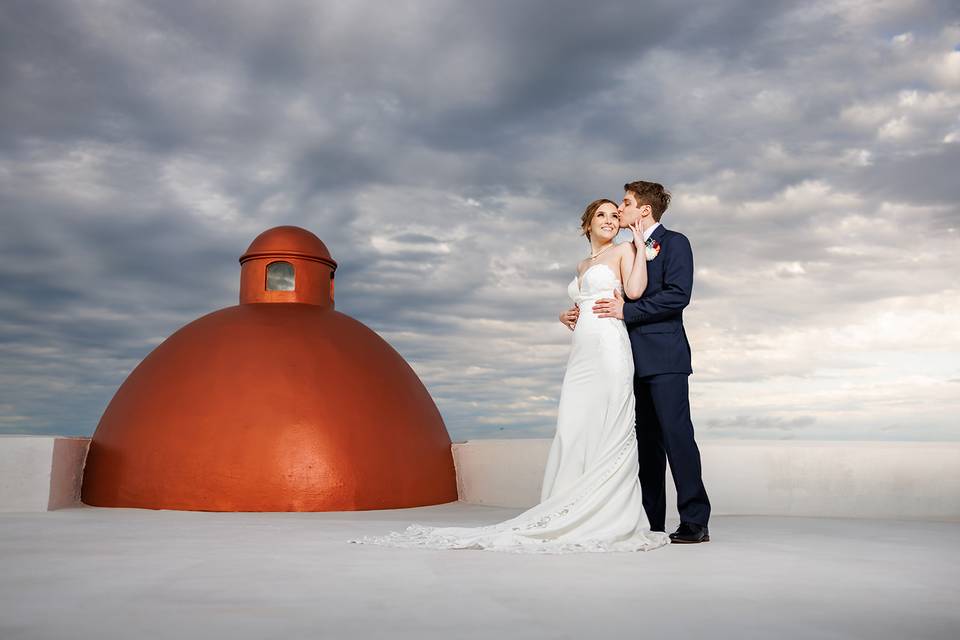 Greece rooftop wedding