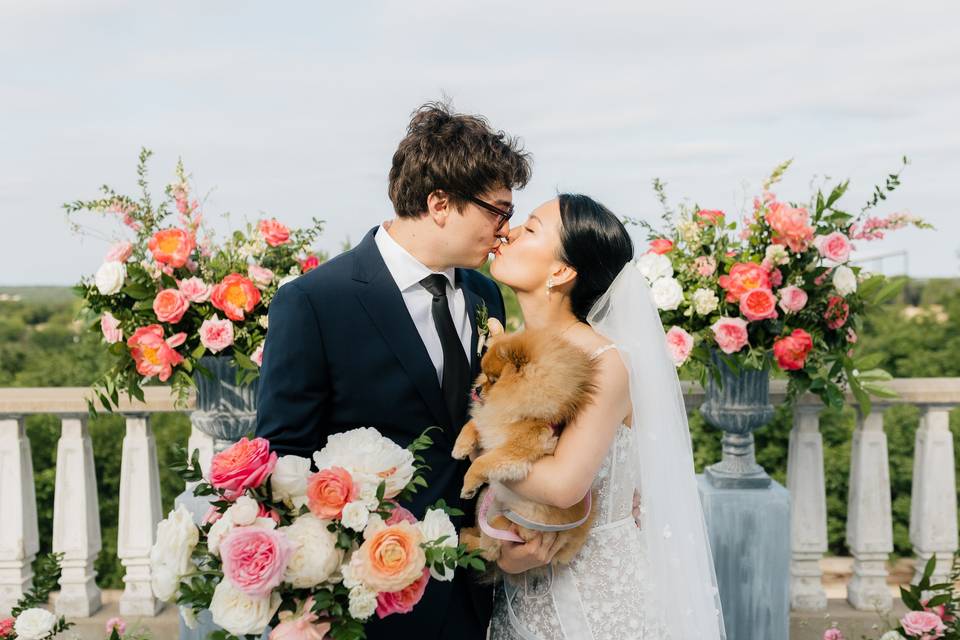 Italian wedding balcony