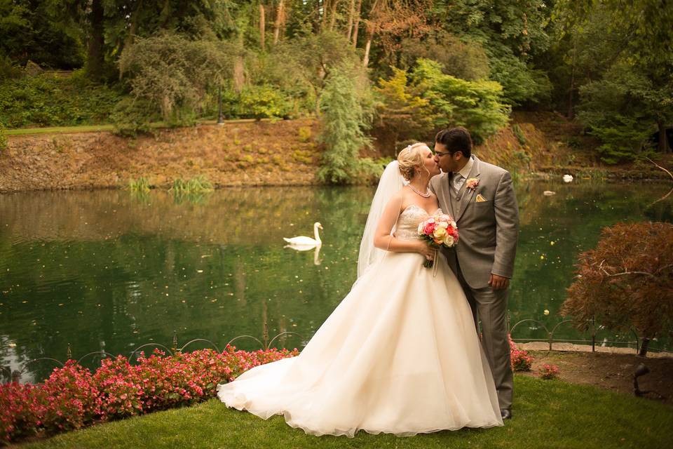 Lovers by a lake