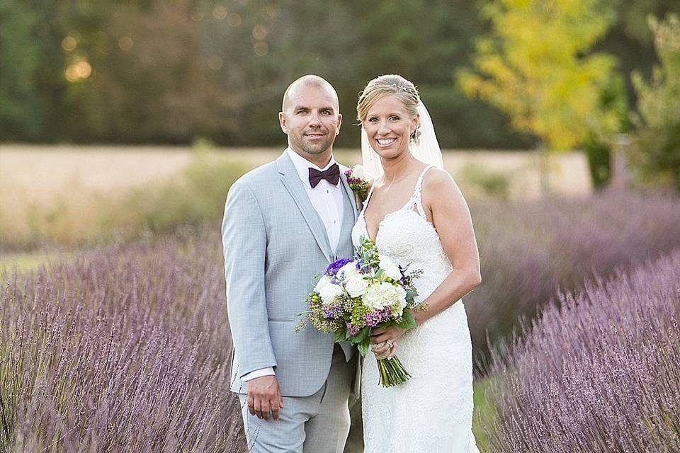 Couple photo in a lavender field