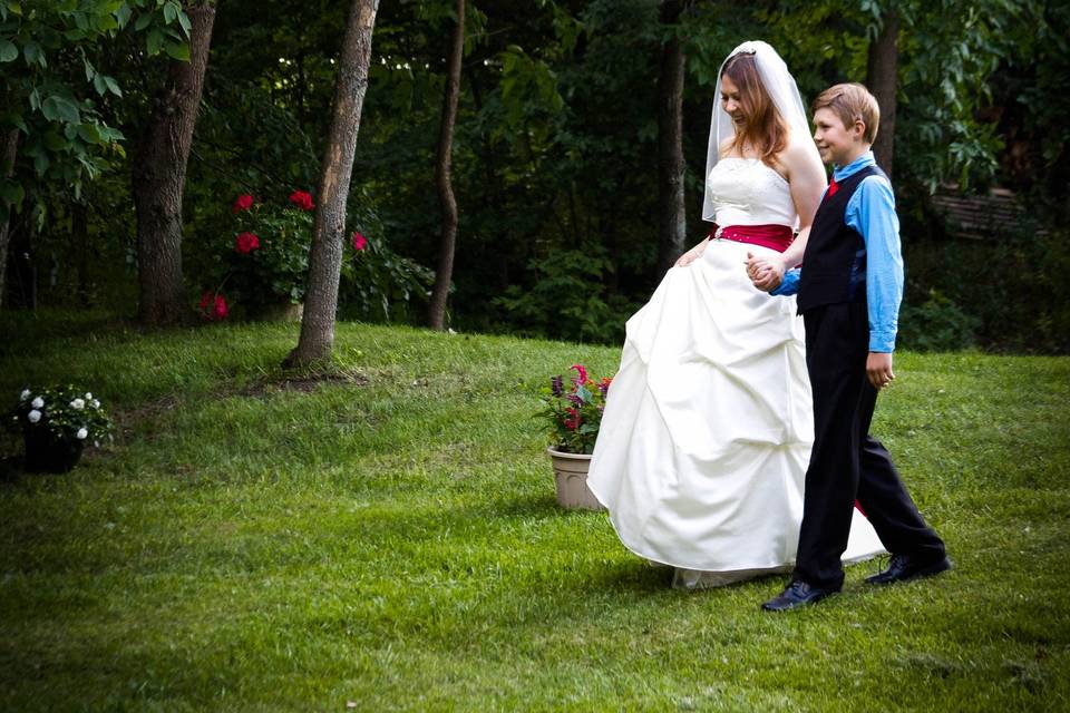 Bride and her junior escort