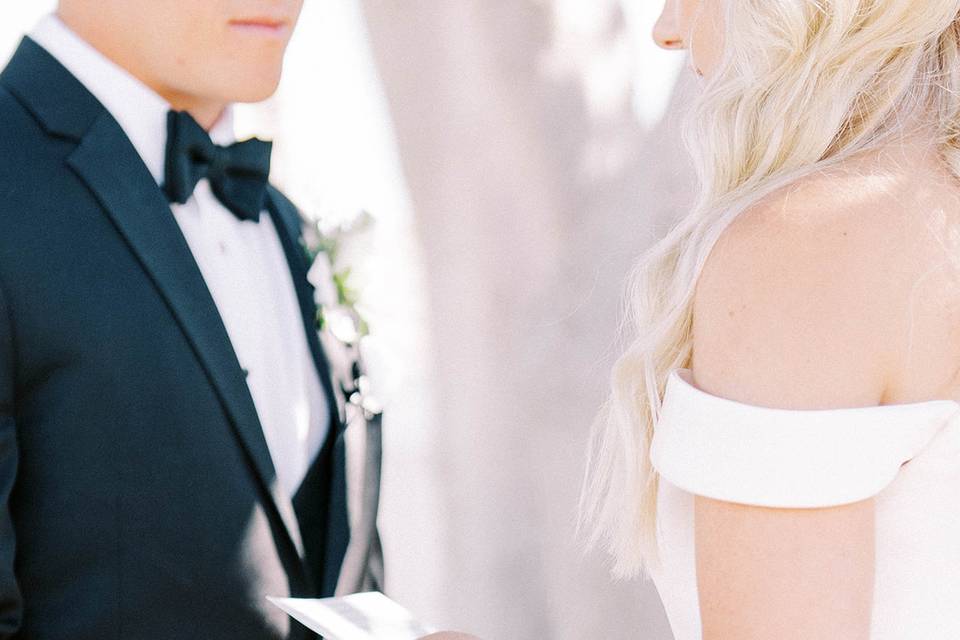 Birds and Groom Holding Hands