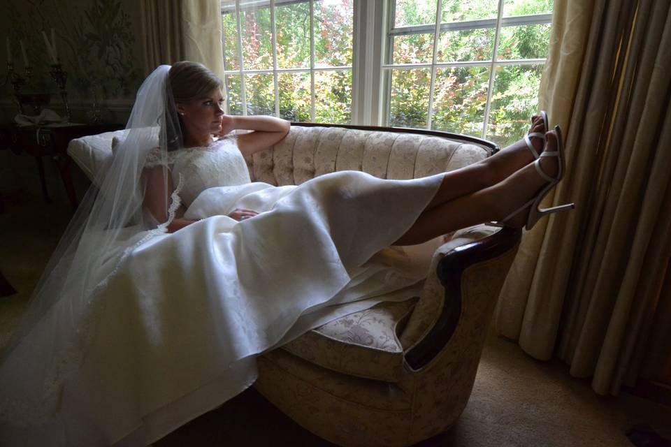 Relaxing bride