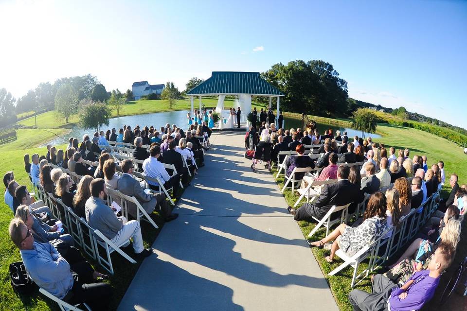 A gazebo ceremony