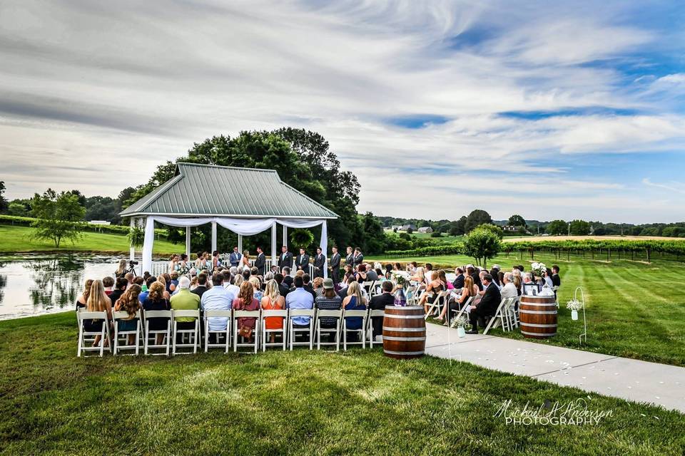 A gazebo ceremony