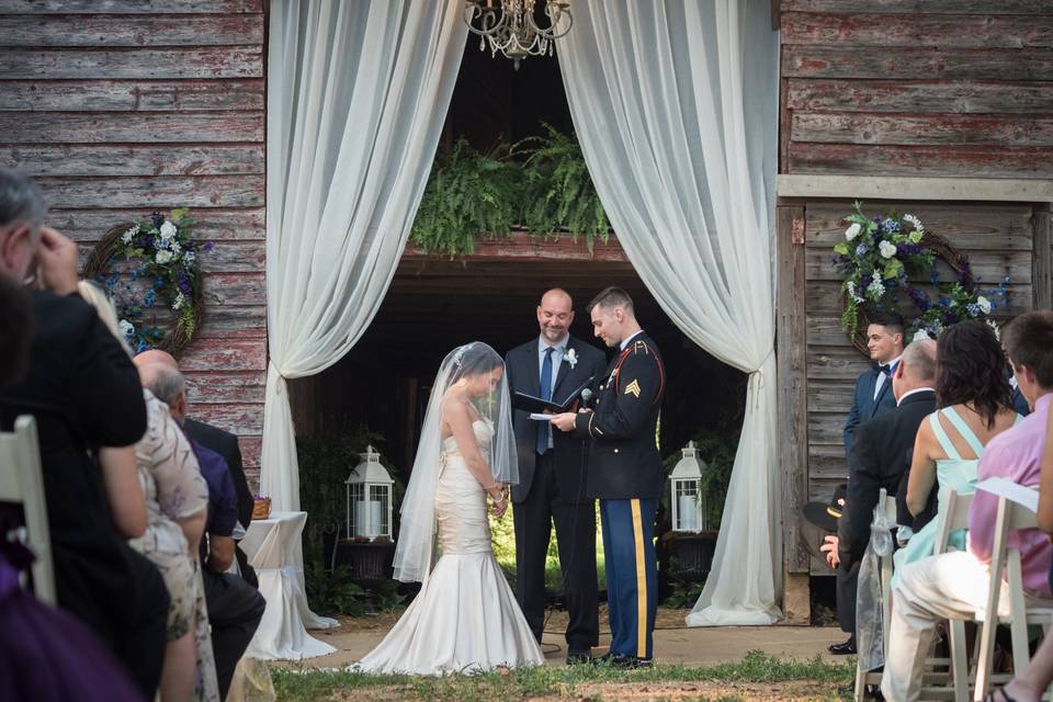 A barn ceremony