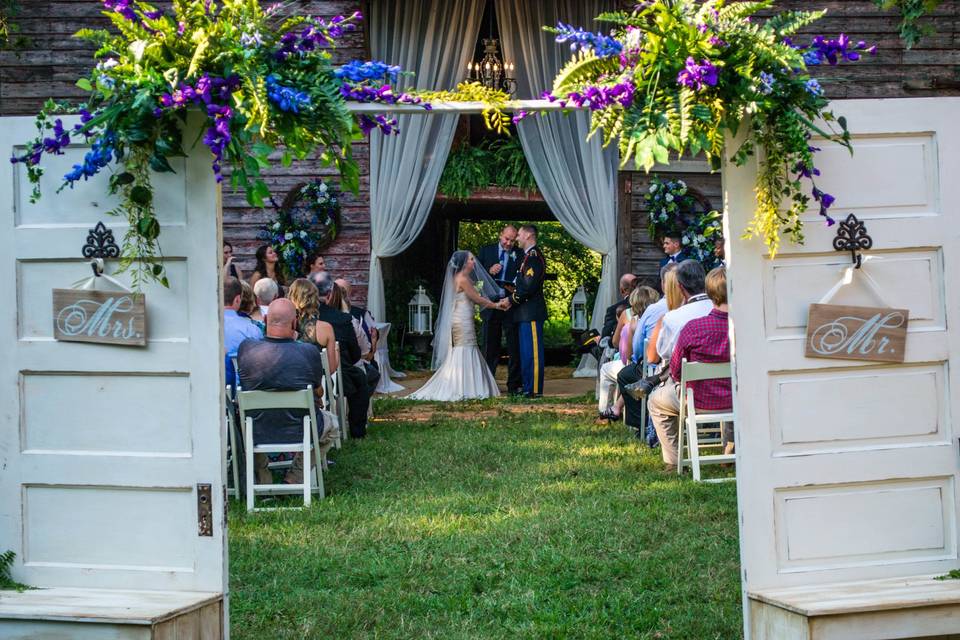 A barn ceremony