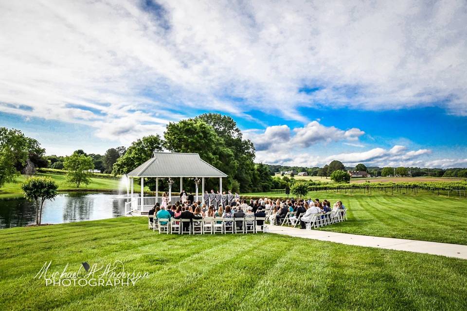 A gazebo ceremony