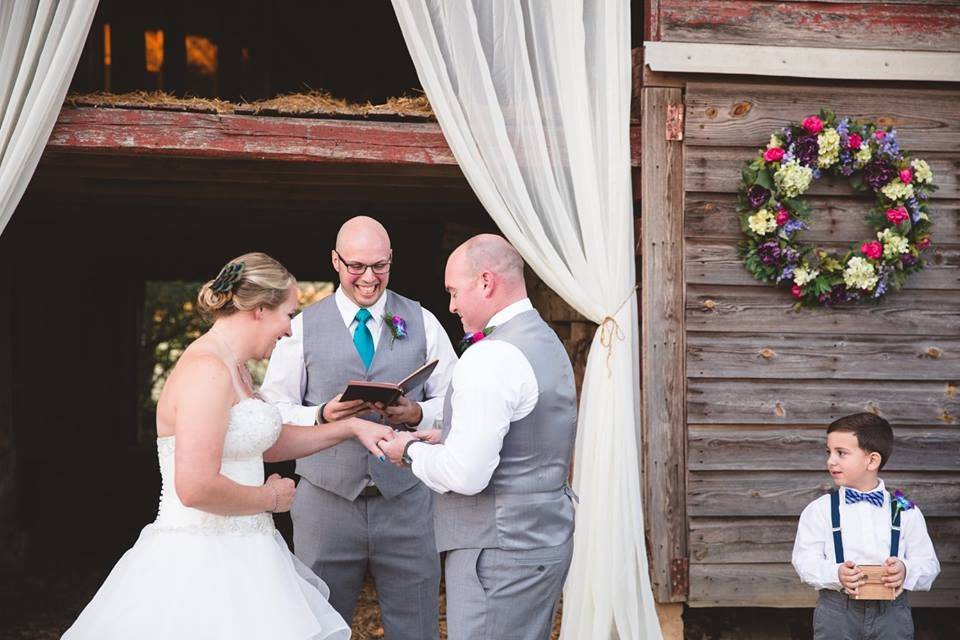 A barn ceremony