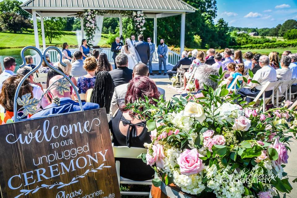 A gazebo ceremony