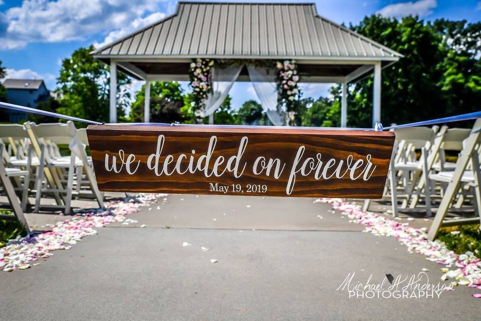 A gazebo ceremony