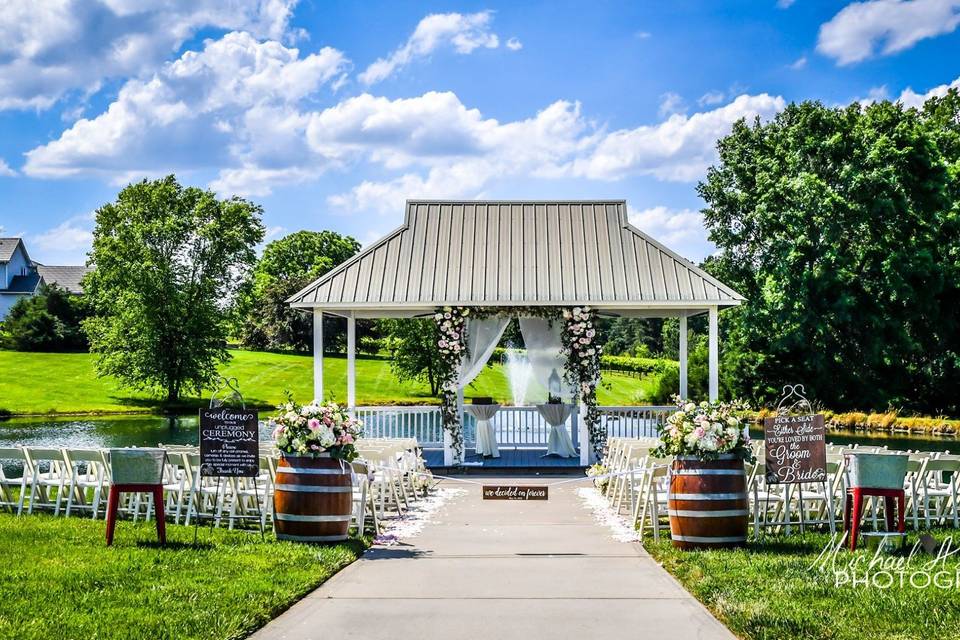 A gazebo ceremony