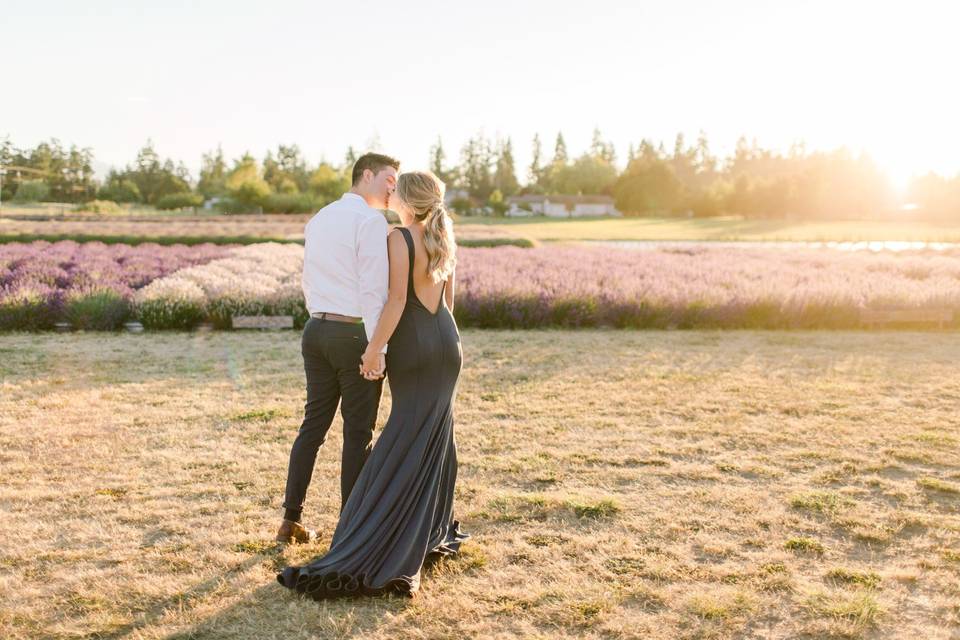 Lavender farm engagement