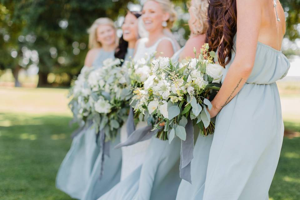 Wedding bouquet and attire