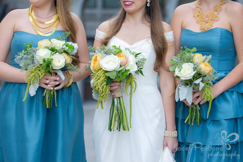 Bride and her bridesmaids