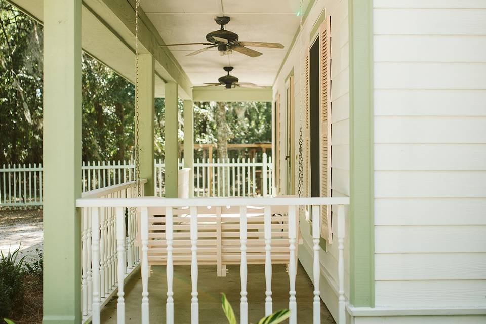 The covered porch