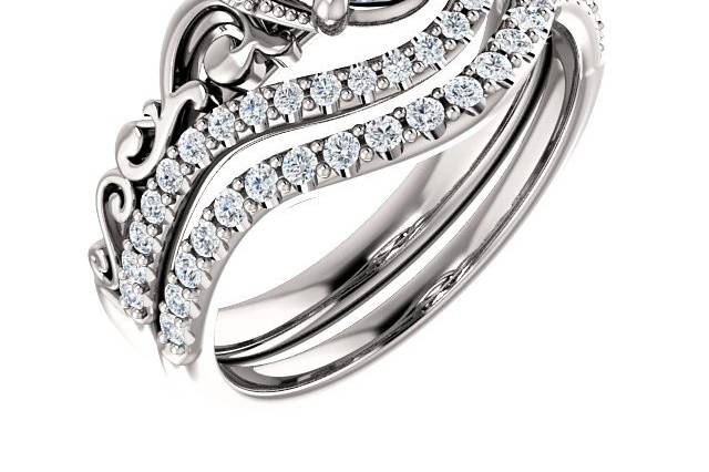 Halo oval wedding set