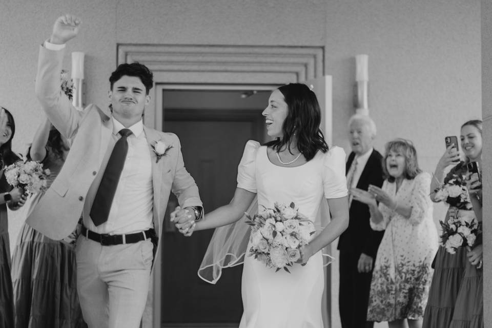 Cheering for couple