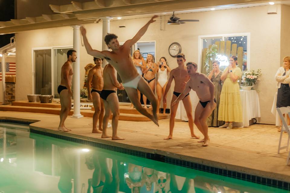 Jumping in pool