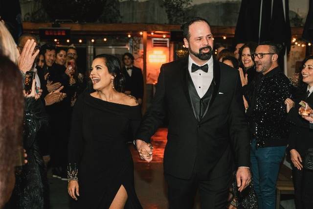 Hand in hand down the aisle