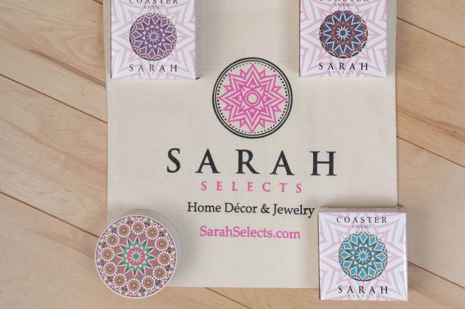 Sarah Coasters & Tote Bags