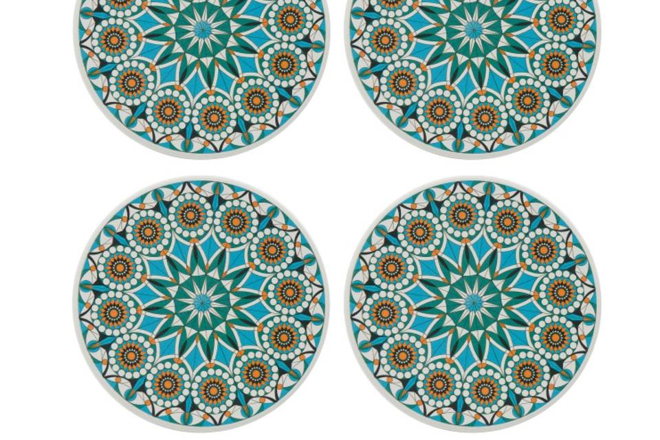 6 Turquoise Coasters