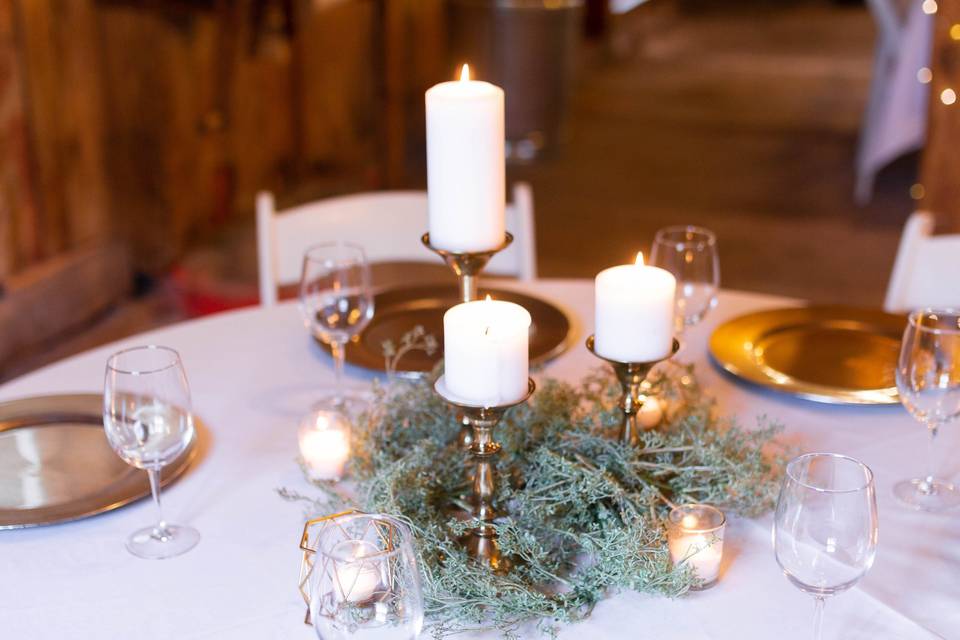 Centerpiece with candle light