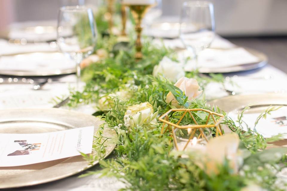 Guest tables with greens