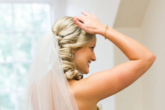 Bride in her veil