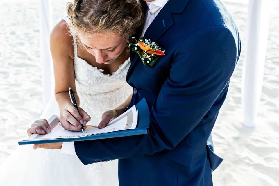 Signing Wedding Certificate