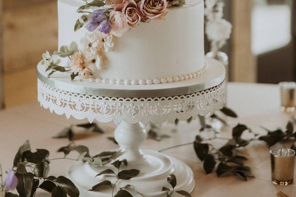 Naked Wedding Cake with Floral