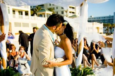 First Kiss under our pergola