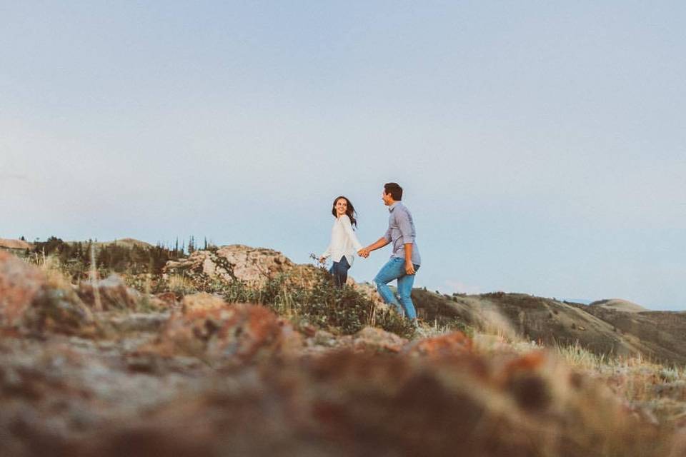 Park city engagement photo