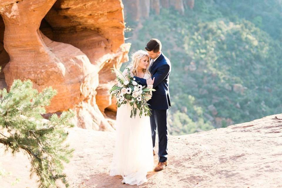 Zion overlook wedding