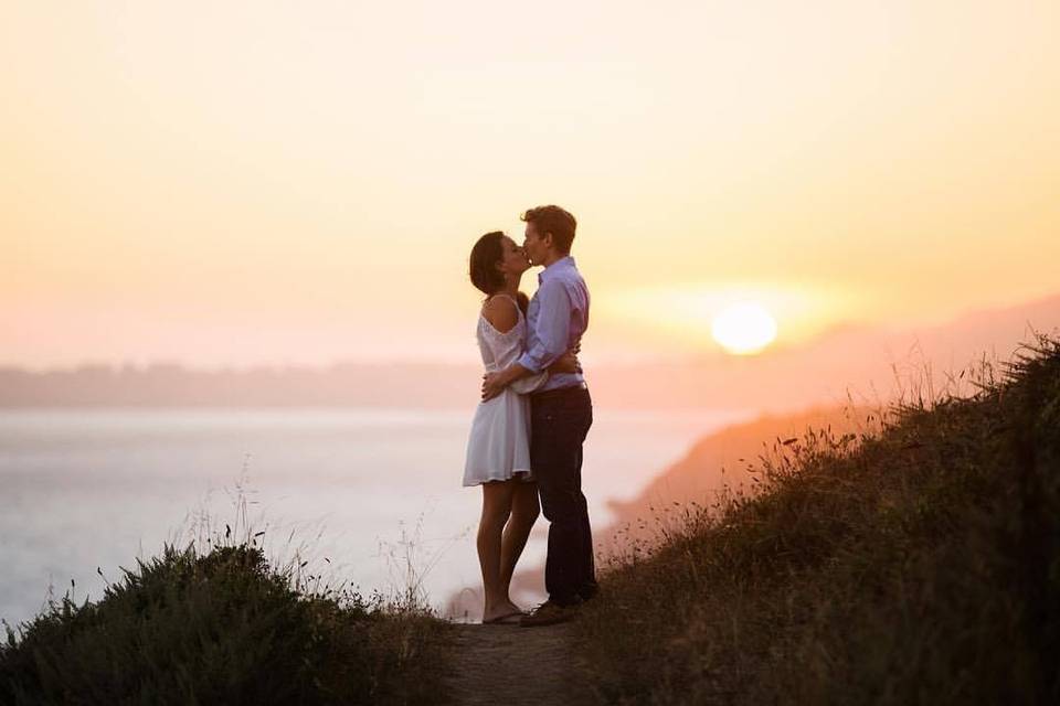 Sunset beach engagement