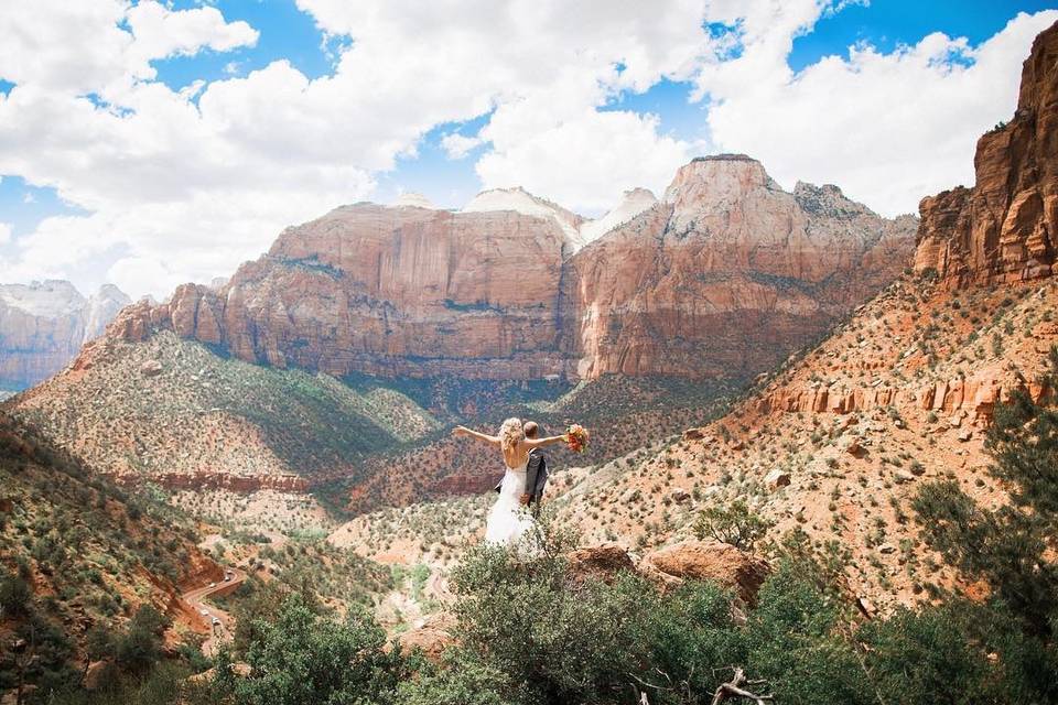 Zion overlook wedding