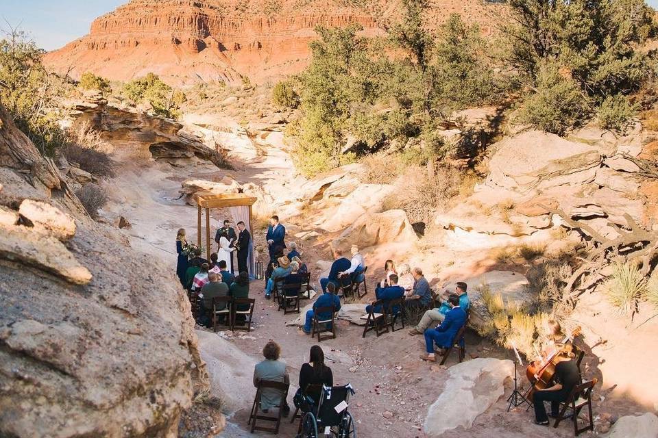 Zion wash wedding