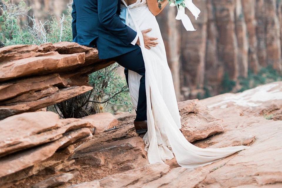 Zion overlook wedding